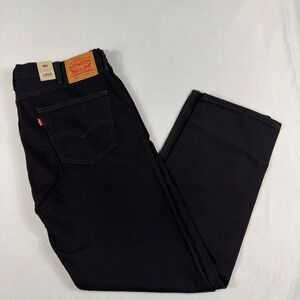 Levi's 505 Regular Fit Straight Leg Jeans 100% Cotton 40x32 Black Denim NWT